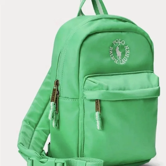 Polo Ralph Lauren Sling Crossbody Plato Forest Green w/ White Embroidered Logo - Picture 2 of 8